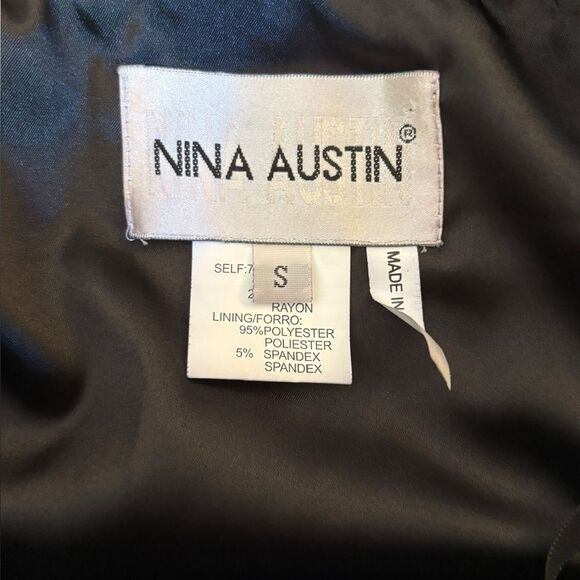 Nina Austin Silk Blend Cocktail Dress Knee Length Zebra Print Womens Size Small - Picture 6 of 9